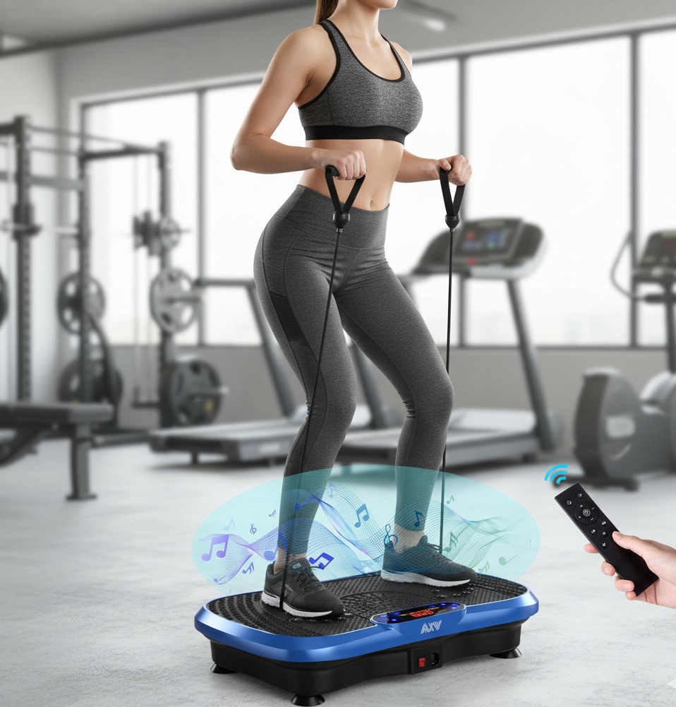 AXV Vibration Plate Fitness Platform Exercise Machine - Vibrating Shaking Full Body