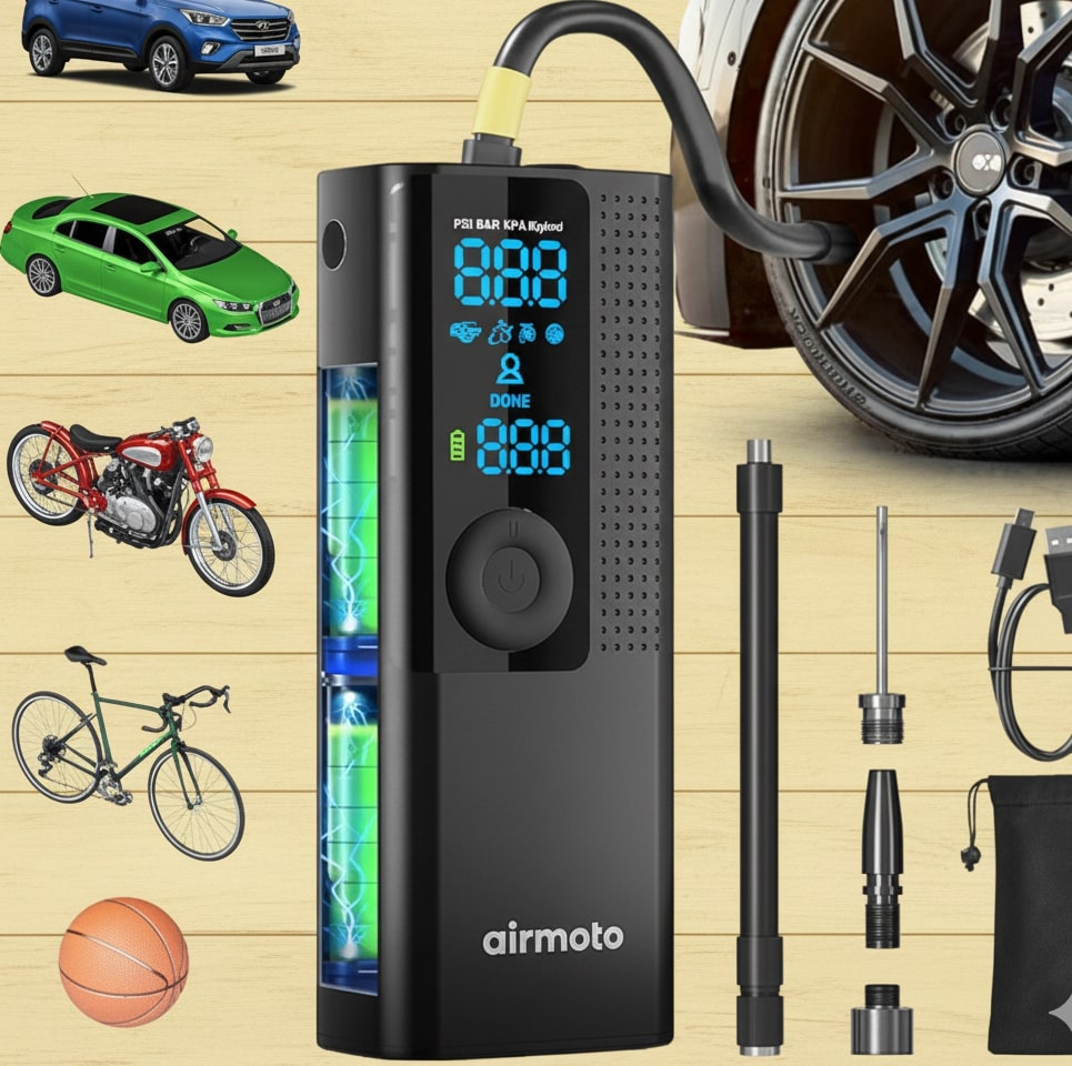 Airmoto Tire Inflator Portable Air Compressor