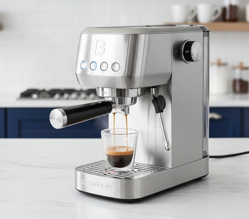CASABREWS 3700 Essential Espresso Machine 20 Bar with Steam Frother, Stainless Steel (A-Silver)