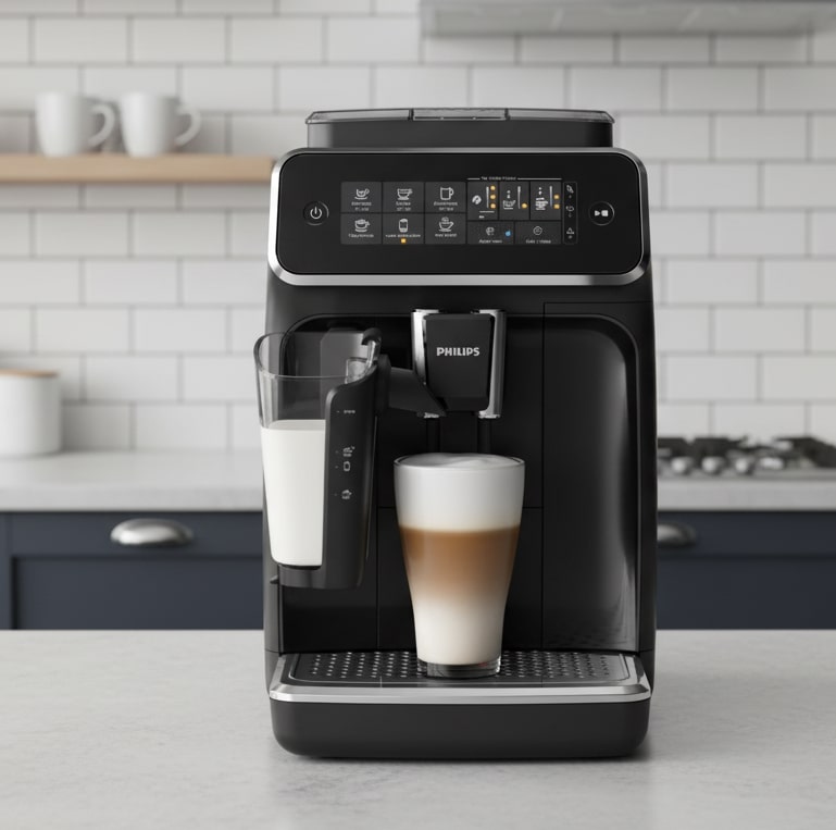 Philips 3200 Series Fully Automatic Espresso Machine with LatteGo Milk Frother (EP3241/54)