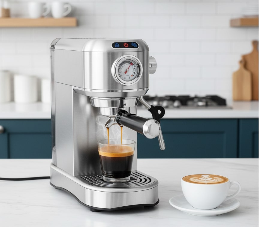 ANYCOLD 20 Bar Compact Espresso Machine with Steam Milk Frother (ST-699B)