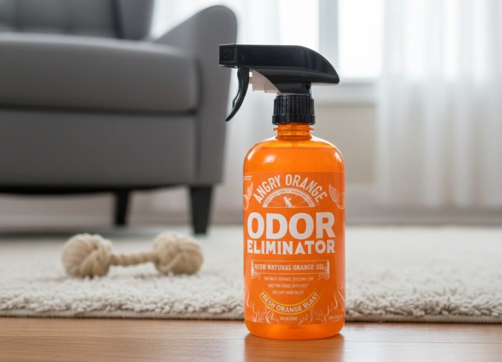 Citrus Power Against Pet Smells. Don't just mask it, eliminate it with the invigorating scent of fresh oranges. Concentrated formula for maximum strength.
