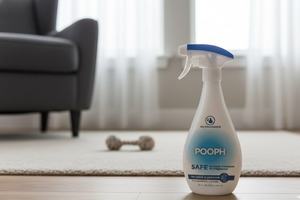 Odor Gone. Instantly. Pooph works like magic to neutralize pet odors on contact—no harsh chemicals, just clean air. Safe for all pets and surfaces.
