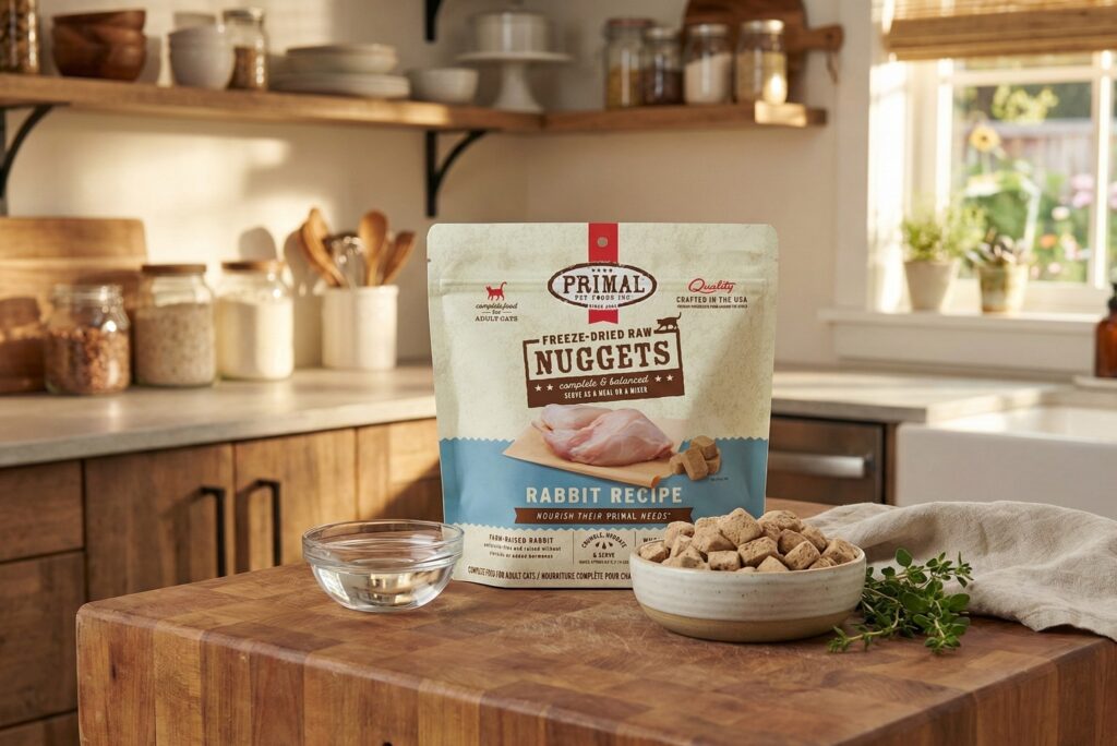 Primal Pet Foods Freeze-Dried Raw Nuggets Rabbit Recipe for Cats