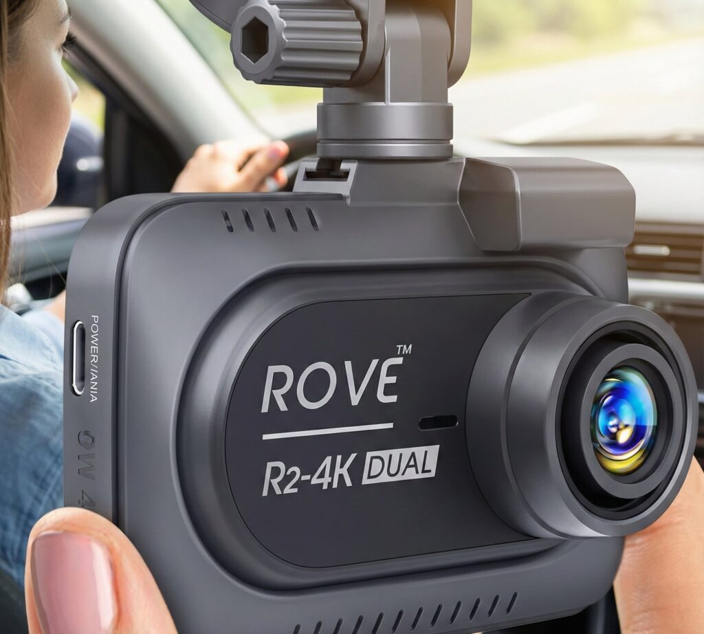 ROVE R2-4K DUAL Dash Cam on car