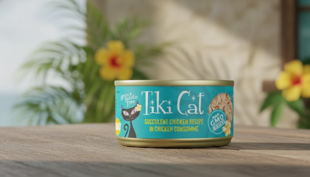 Tiki Cat Born Carnivore Chicken Luau offers a delicious, moisture-rich, Grain-Free Cat Food option.